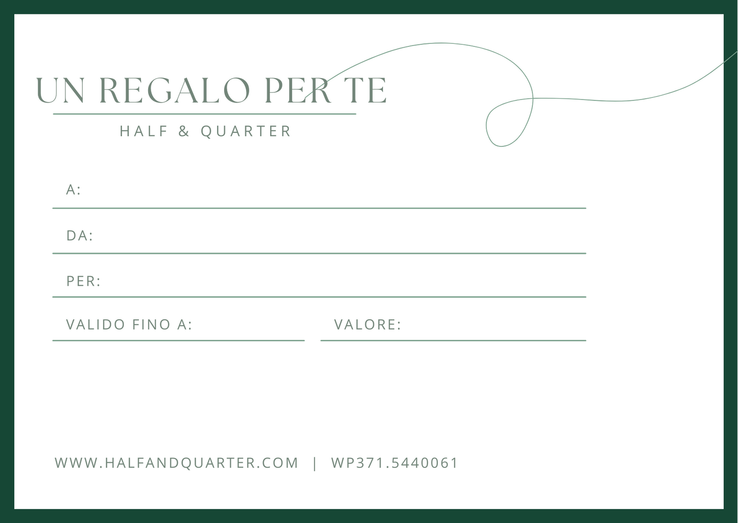 Gift Card Half & Quarter