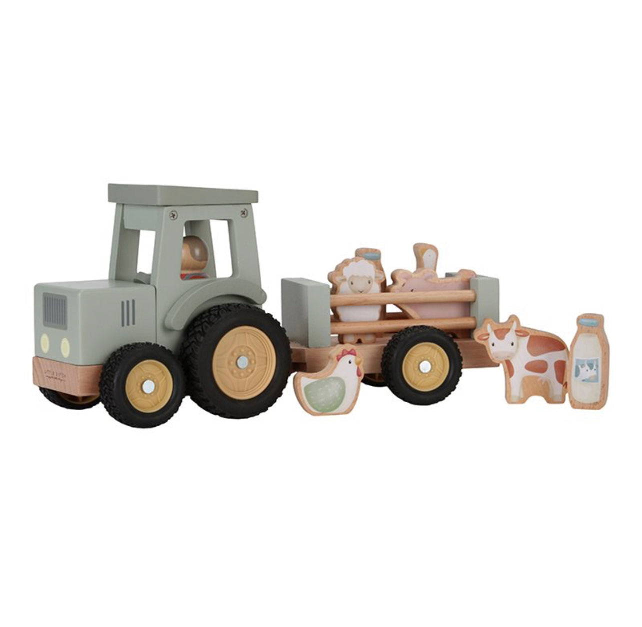 Trattore con rimorchio e accessori