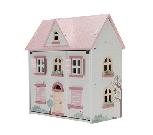 Casa delle bambole in legno con accessori