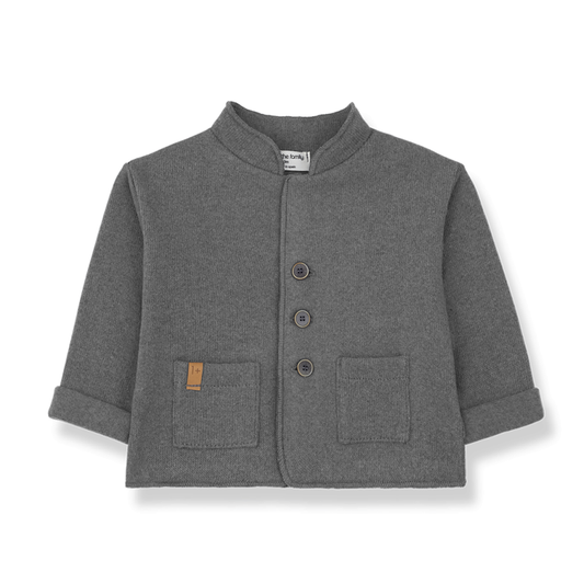 Outlet - Blazer in panno grigio fumo